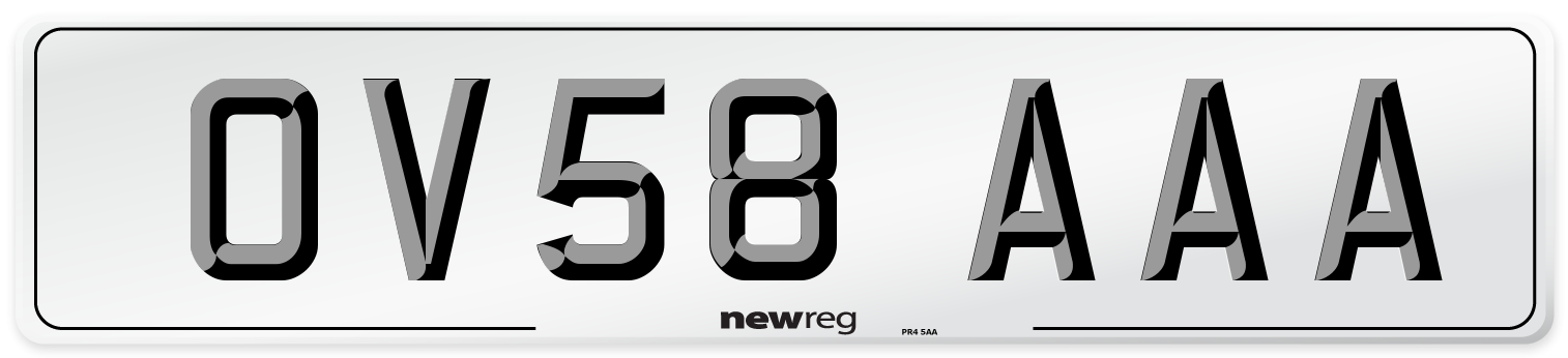 OV58 AAA Number Plate from New Reg